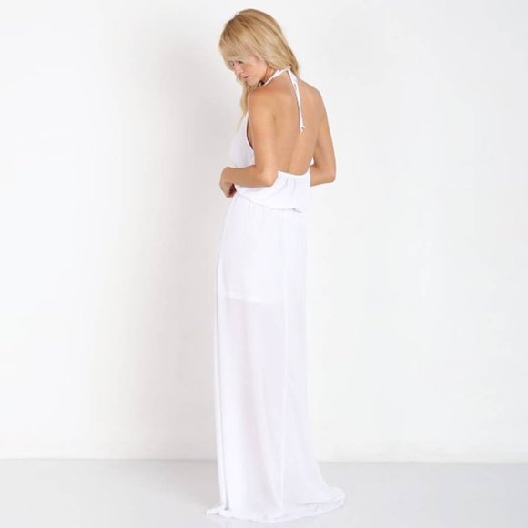 Show Me Your MuMu | Heather Halter Dress in Ivory Crisp - Picture 5 of 9